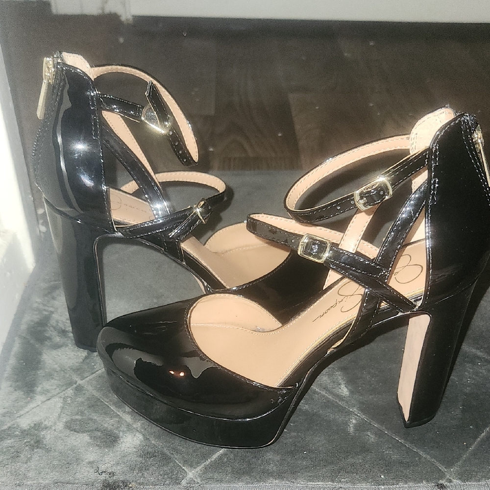 Jessica Simpson Black Patent Leather Heels